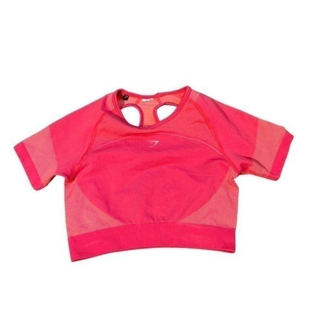 Pink Gymshark Vital Seamless Cropped Athletic Top – Size XS/S